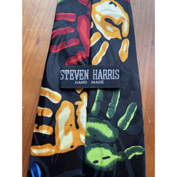 Steven Harris Necktie Hand Prints For Art Teachers and Dads Multicolor 58 x 4 - Picture 4 of 5